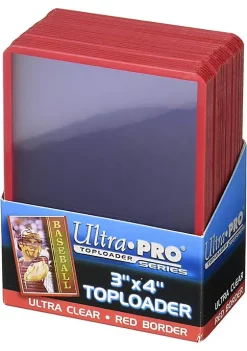 Ultra Pro 3x4 Top Loader Card Holder - Red Border - Pack of 25