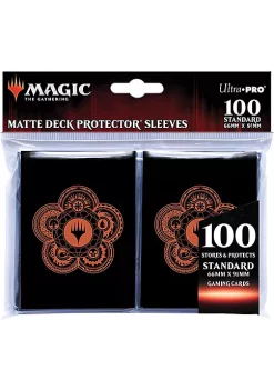 Ultra Pro 100ct Standard Card Sleeves - MTG Mana 7 Planswalker Orange