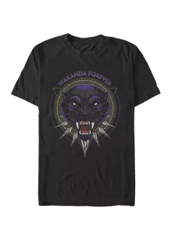 101 Dalmatians Black Panther Wakanda Forever Circle Short Sleeve T-Shirt
