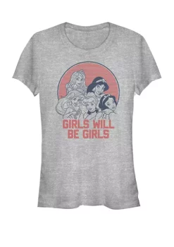 101 Dalmatians Princesses Girls Will be Girls Text Short Sleeve Graphic T-Shirt