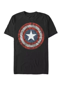 101 Dalmatians Captain America Collaged Comic Shield Short Sleeve T-Shirt