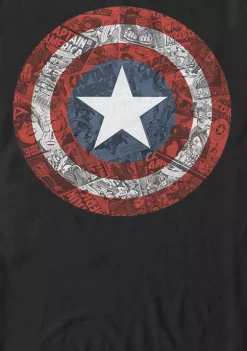 101 Dalmatians Captain America Collaged Comic Shield Short Sleeve T-Shirt -Ultra Pro Best Sale Belk 414