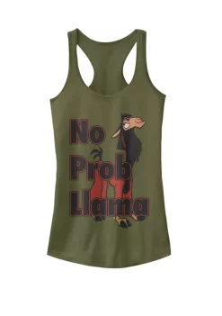 101 Dalmatians Emperor's New Groove No Prob Llama Text Graphic Racerback Tank