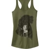 101 Dalmatians Beauty And The Beast Floral Silhouette Racerback Graphic Tank