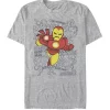 101 Dalmatians Iron Man Retro Portrait Sketch Background Short Sleeve T-Shirt