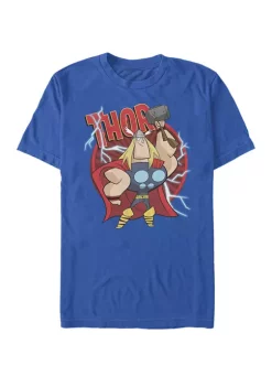 101 Dalmatians Thor God Of Thunder Retro Power Stance Logo Short Sleeve T-Shirt