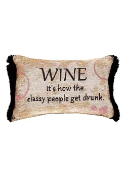 Woven Textile Company 12.5" Brown and Black "Wine" Rectangular Throw Pillow