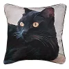 Woven Textile Company 18" Gray Robert McClintock Black Cat Square Decorative Throw Pillow