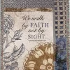 Woven Textile Company Blue and Brown Inspirational 'We Walk by Faith' Rectangular Tapestry Throw Blanket 50" x 60"