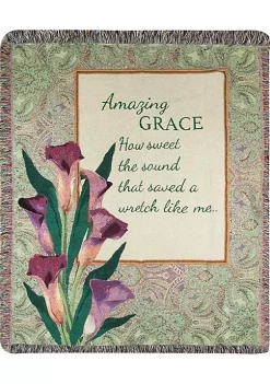Woven Textile Company Green and Purple 'Amazing Grace' Throw Blanket with Fringe Border 50" x 60"