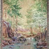 Woven Textile Company Green and Brown Nature Themed Tapestry Throw Blanket 50" x 60"