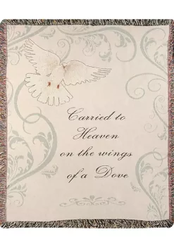 Woven Textile Company Chocolate Brown and Blanched White Floral Motif Throw Blanket with Fringed Border 50" x 60"