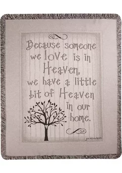 Woven Textile Company Brown and Beige Inspirational Tapestry Fringed Throw Blanket 50" x 60"