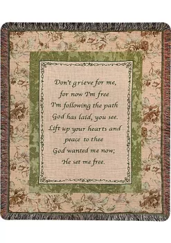 Woven Textile Company Green and Brown Floral Tapestry Throw Blanket with Fringed Border 50" x 60" -Ultra Pro Best Sale Belk 754