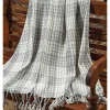 Woven Textile Company Gray Checkered Fringed Throw Blanket 50" x 60"