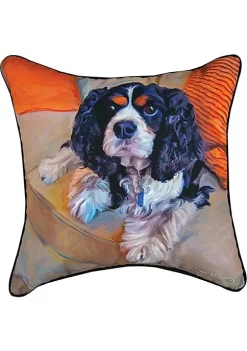 Woven Textile Company 18" Orange and Black Contemporary Dog Square Throw Pillow -Ultra Pro Best Sale Belk 760