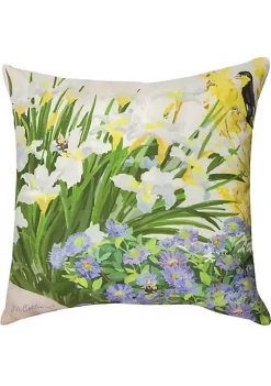 Woven Textile Company 18” California Native Flowers and Native Iris Art Design Polyester Square Pillow