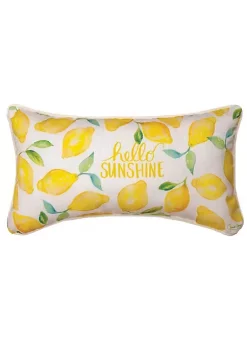 Woven Textile Company 17" Hello Sunshine Lemon Art Design Rectangular Throw Pillow