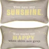 Woven Textile Company 16" Yellow and Gray "You Are My Sunshine" Rectangular Decorative Throw Pillow