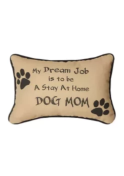 Woven Textile Company 12.5" Brown and Black Dog Mom Word Rectangular Throw Pillow