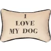 Woven Textile Company 12.5" Beige and Black "I LOVE MY DOG" Decorative Throw Pillow