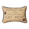 Woven Textile Company 12.5" Brown and Black Cat Mom Word Rectangular Throw Pillow