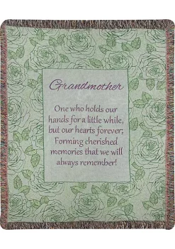 Woven Textile Company Green and Brown Inspirational Fringed Throw Blanket 50" x 60"