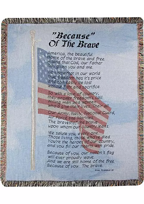 Woven Textile Company Red and Blue Flag Throw Blanket with Fringed Border 50" x 60" 1 Woven Textile Company Red and Blue Flag Throw Blanket with Fringed Border 50" x 60"