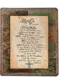 Woven Textile Company Brown The Lord's Prayer Rectangular Tapestry Fringed Throw Blanket 50" x 60" -Ultra Pro Best Sale Belk 804