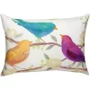 Woven Textile Company 24" Yellow and Blue Birds Sitting on a Tree Branch Rectangular Decorative Throw Pillow
