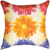 Woven Textile Company 18" Red and Orange Flower Square Throw Pillow with Knife Edge